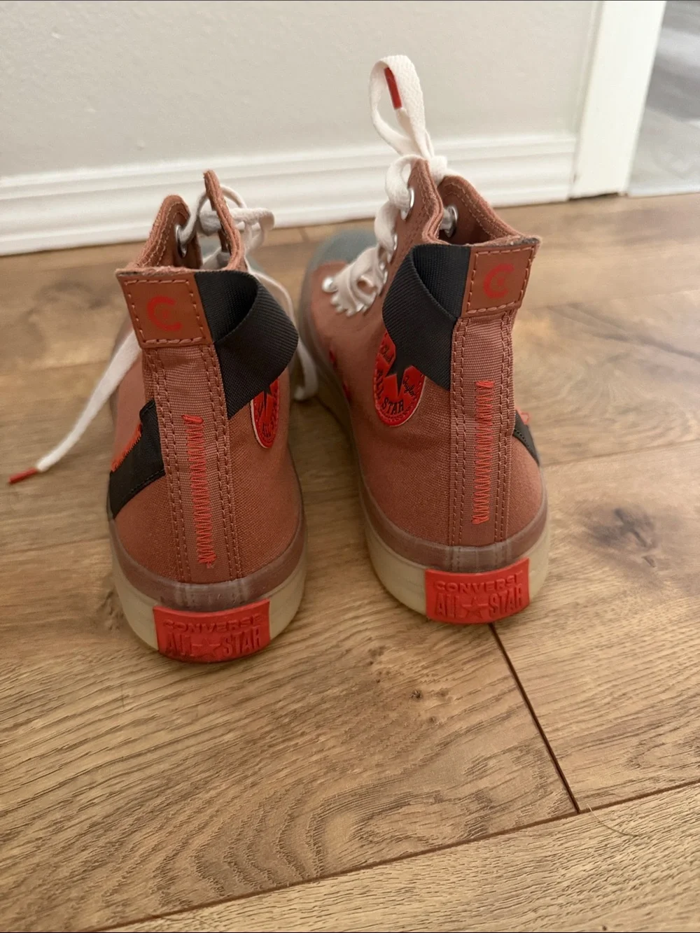 Converse High Top Sneakers - Rust Orange with Black Toe - Picture 5 of 7